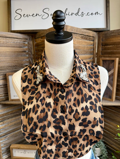 Leopard Rhinestone Collar