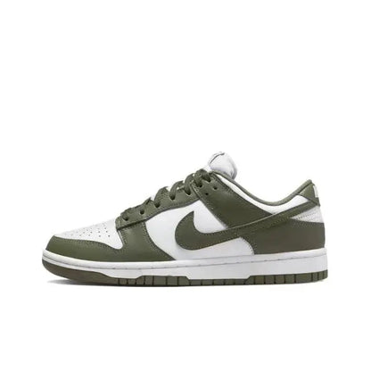 Nike Dunk Low low-top sneaker, olive green and white, lace-up