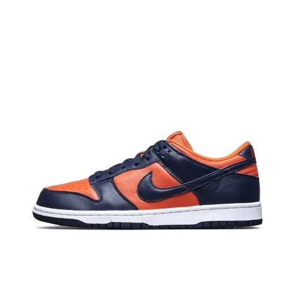 Nike Dunk Low low-top sneakers in navy and university orange with orange Swoosh