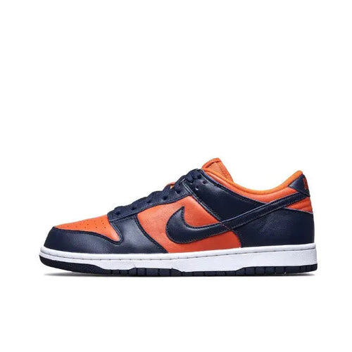 Nike Dunk Low low-top sneakers in navy and university orange with orange Swoosh