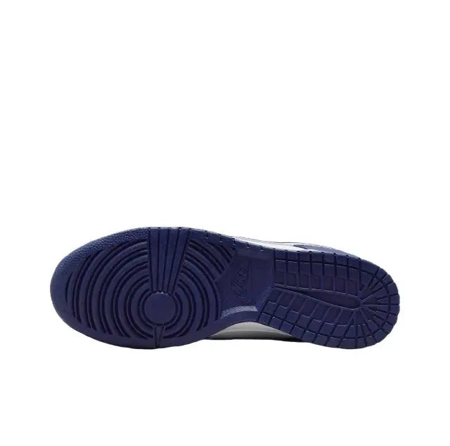 Low-top sneakers: dark blue rubber outsole with textured tread