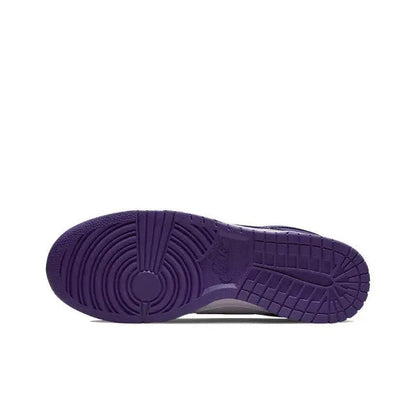 Nike Dunk Low low-top sneaker outsole, court purple tread pattern.