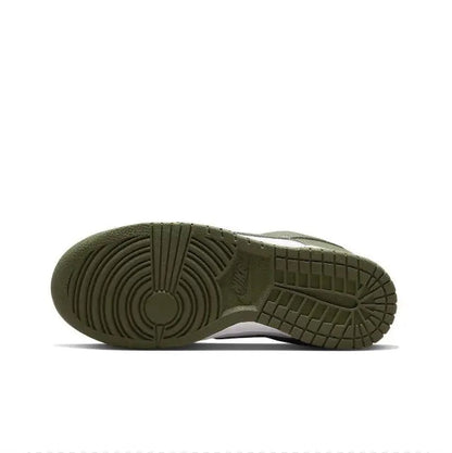 Olive low-top sneaker outsole with circular tread pattern