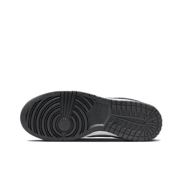 Shoe outsole and tread for low-top sneakers, dark rubber with textured grip