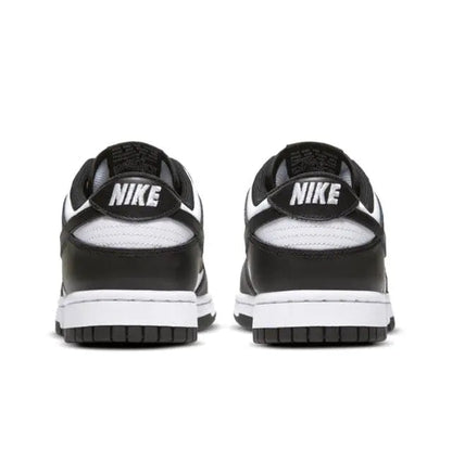 Nike Dunk Low sneakers, black heel with white midsole and NIKE branding