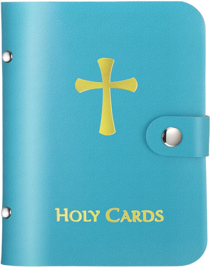 ‚úùÔ∏è Catholic Genuine Leather Holy Card Holder ‚Äì Pocket Prayer Card Organizer with Snap Closure