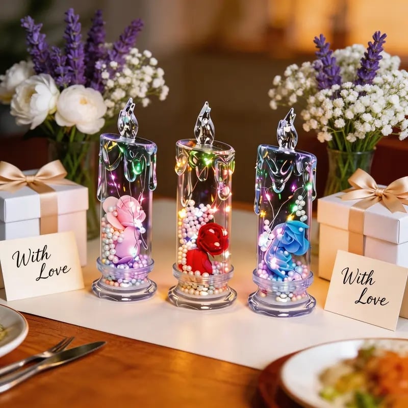 üåπRealistic Rose Candle Lights ‚Äî Battery-Powered, Smoke-Free LED Roses for Home Decor, Weddings, Parties & Gifts ‚ú®