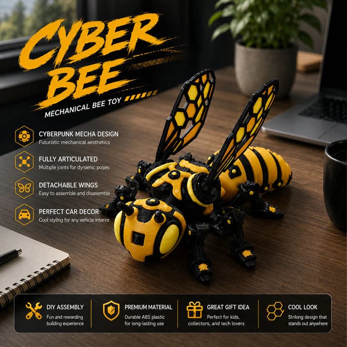 Cyber Mechanical Bee Figurine üêù