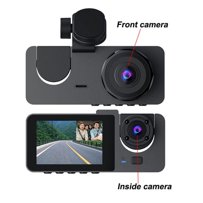 Dailyardtool¬Æ HD 1080P Dashcam with Three Lenses, Loop Recording and 3.5-inch IPS Screen