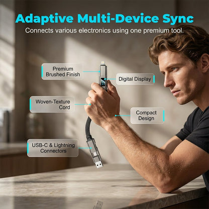 üî•Limited Time SALE 40% OFFüî•4-in-1 Digital Display Keychain Charging Cable