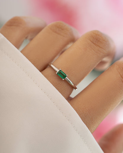 Emerald Lori Baguette Ring