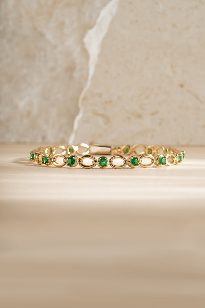 Emerald Lilly Tennis Bracelet