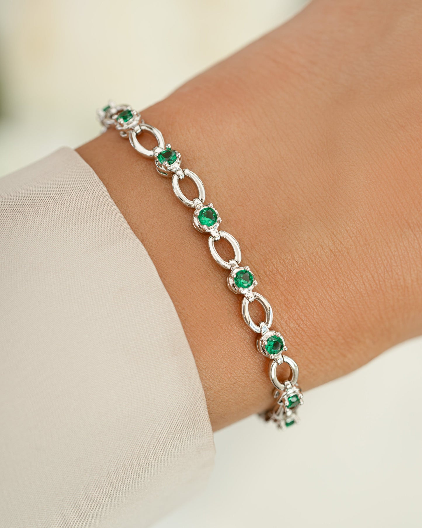 Emerald Lilly Tennis Bracelet