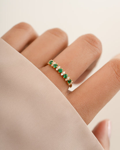 Emerald Stephanie Stacking Ring