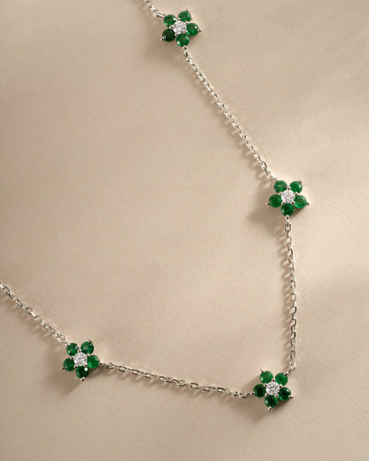 Emerald Flower Necklace
