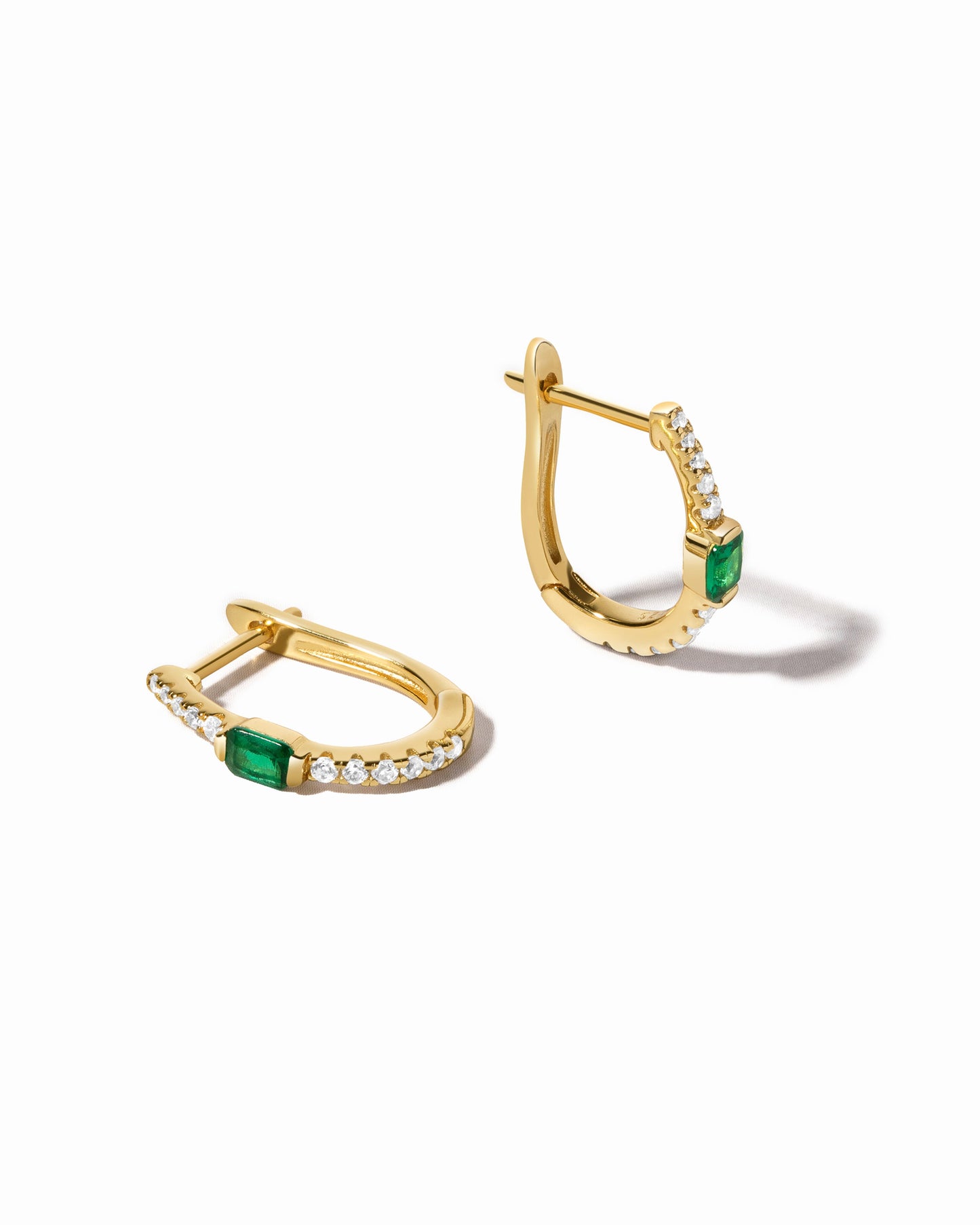 Emerald Hoop Earrings