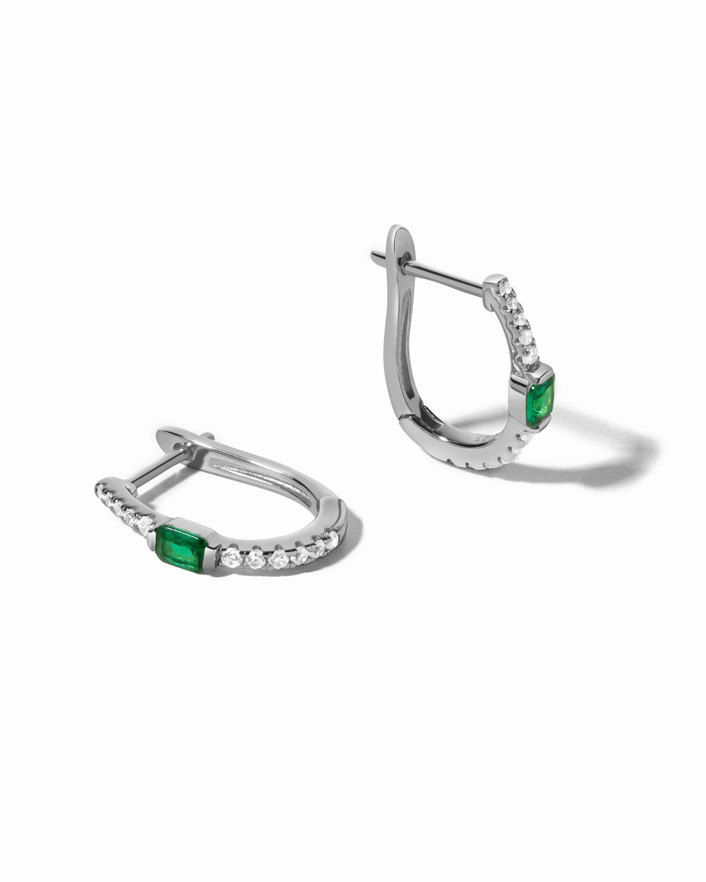 Emerald Hoop Earrings