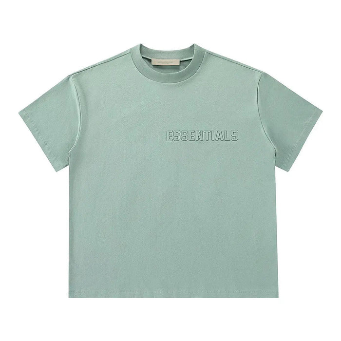 Light blue Essentials T-shirt with crew neck and small chest logo