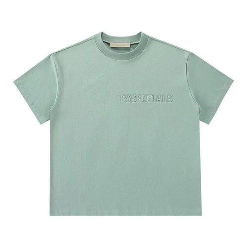 Light blue Essentials T-shirt with crew neck and small chest logo