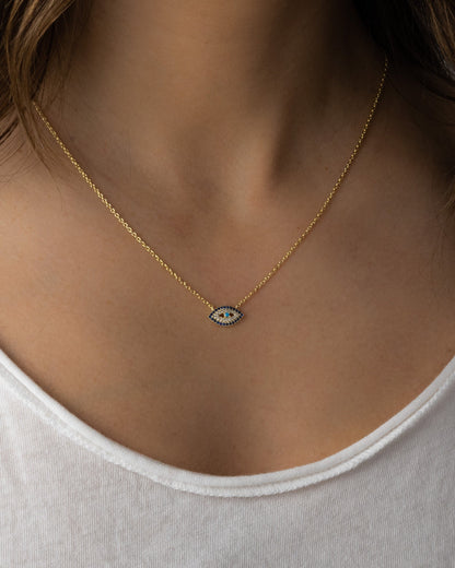 Sapphire Evil Eye Necklace