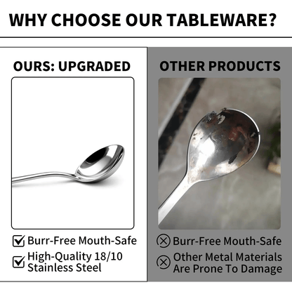 üç≤ 4/6 PCs Stainless Steel Soup Spoon Set