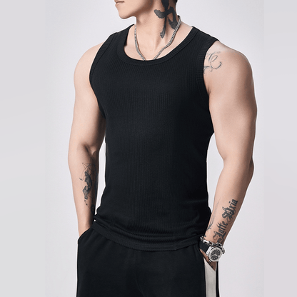 üî•Men's  Wide Strap Ribbed Tank Top