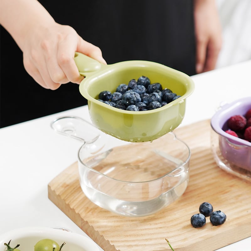 üî•Kitchen Dual-Layer Draining Basket with Handle