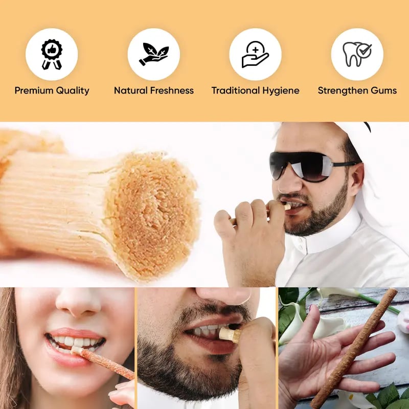 üåø Natural Miswak Sticks ‚Äì Individually Wrapped, Traditional Toothbrush for Fresh Breath & Healthy Gums