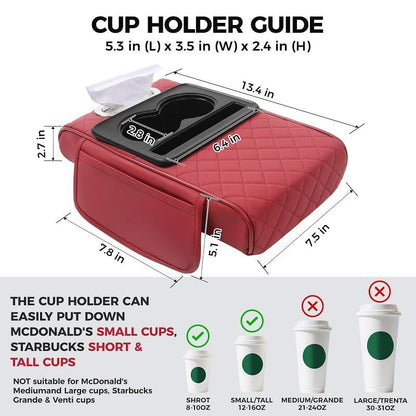 üî• Multifunctional PU Leather Car Armrest Box Mat