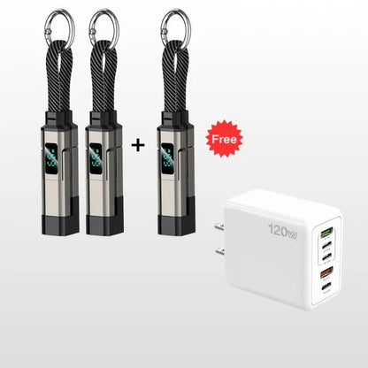 üî•Limited Time SALE 40% OFFüî•4-in-1 Digital Display Keychain Charging Cable