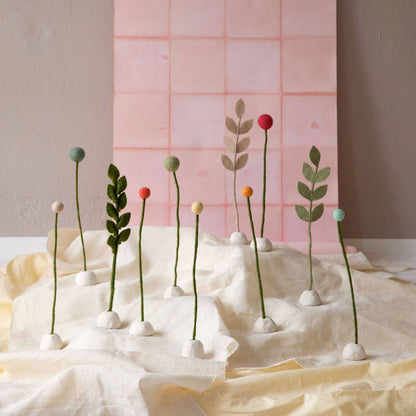 Felt Leaf Branch- Sharp Green