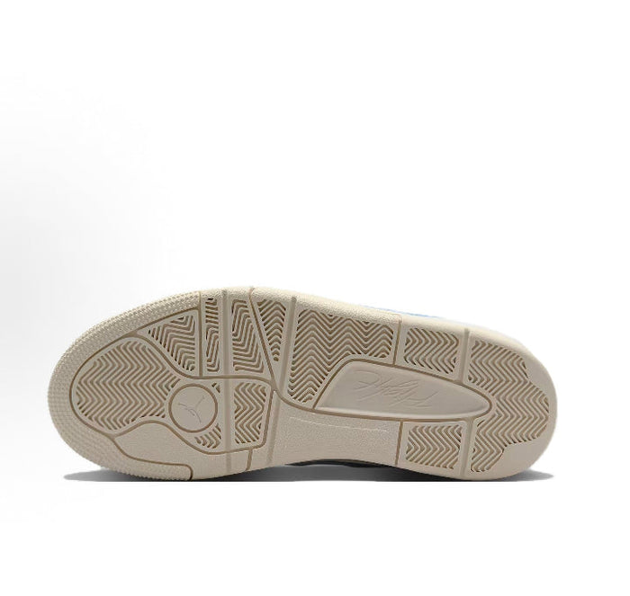 Low-top sneaker outsole with herringbone tread and circular traction pattern.