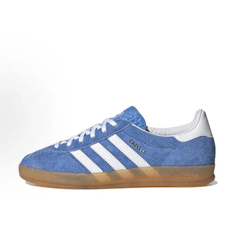 Adidas Gazelle Indoor suede sneakers, blue with white three-stripe band