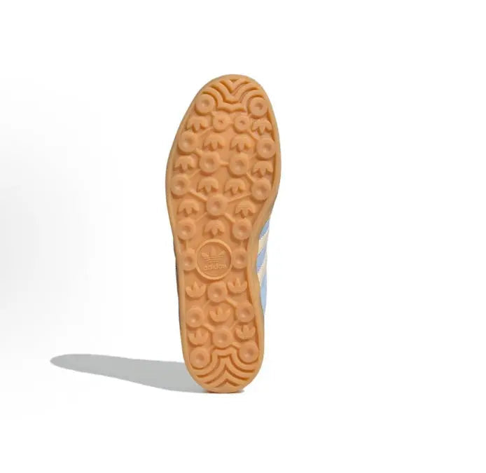 Gazelle Indoor sneaker outsole with patterned tan rubber tread