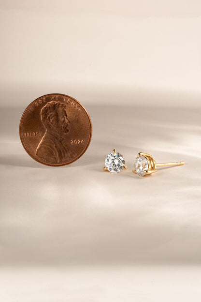 5mm Round Solitaire Stud Earrings (Multiple Sizes Available)