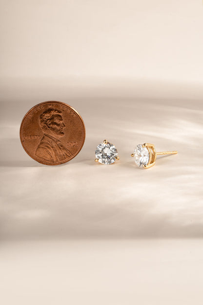 6.5mm Round Solitaire Stud Earrings