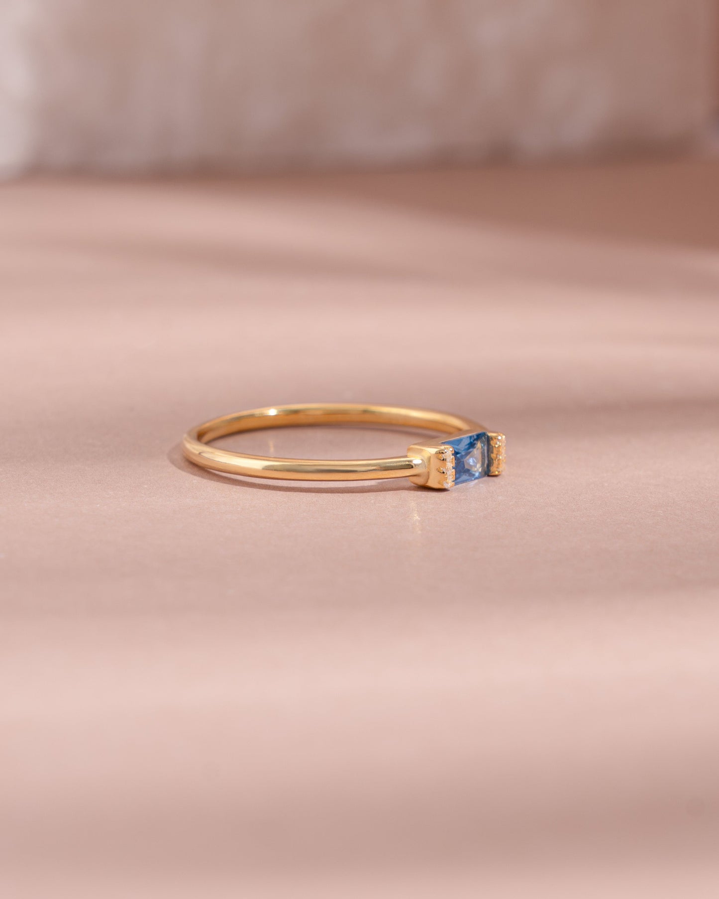 Aquamarine Simple Baguette Ring