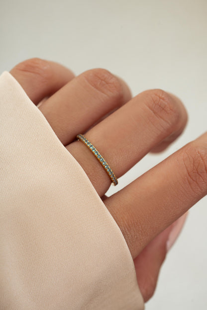 Aquamarine Birthstone Eternity Ring
