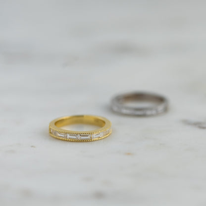 Bezeled Baguette Ring