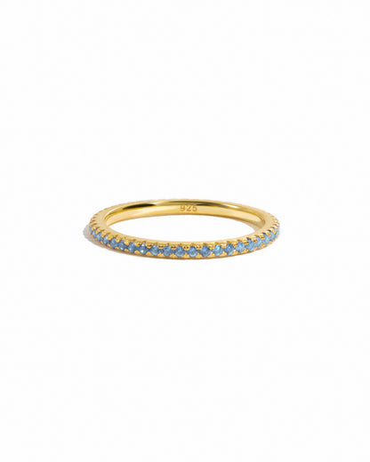Blue Topaz Birthstone Eternity Ring