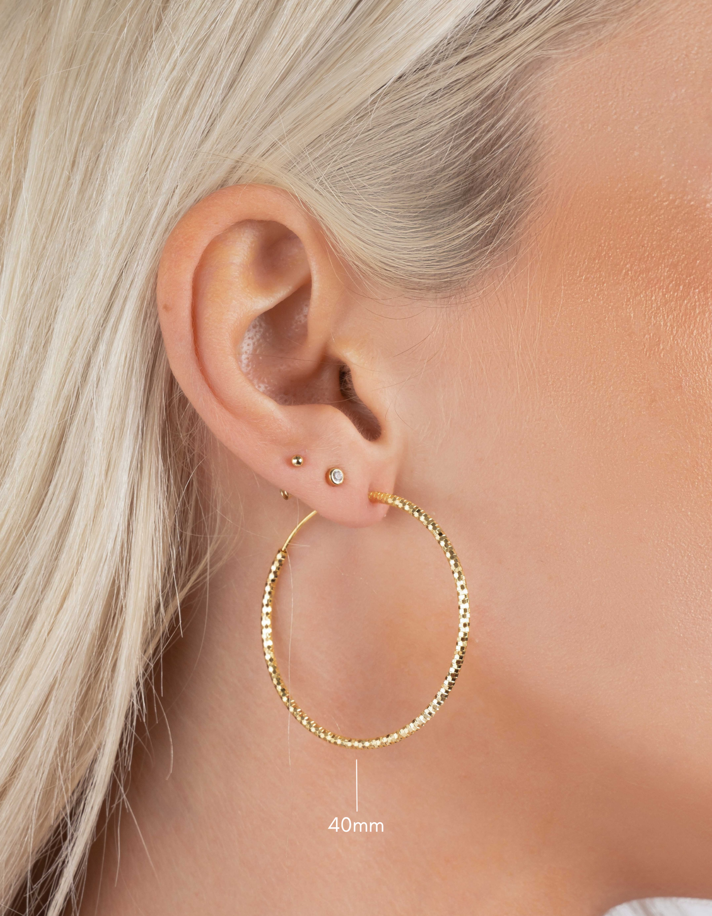 40mm Diamond Cut Hoops