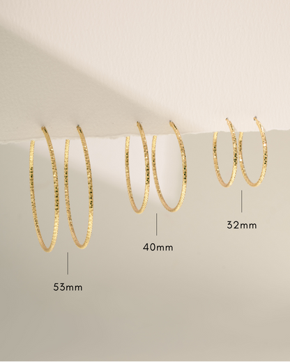 40mm Diamond Cut Hoops
