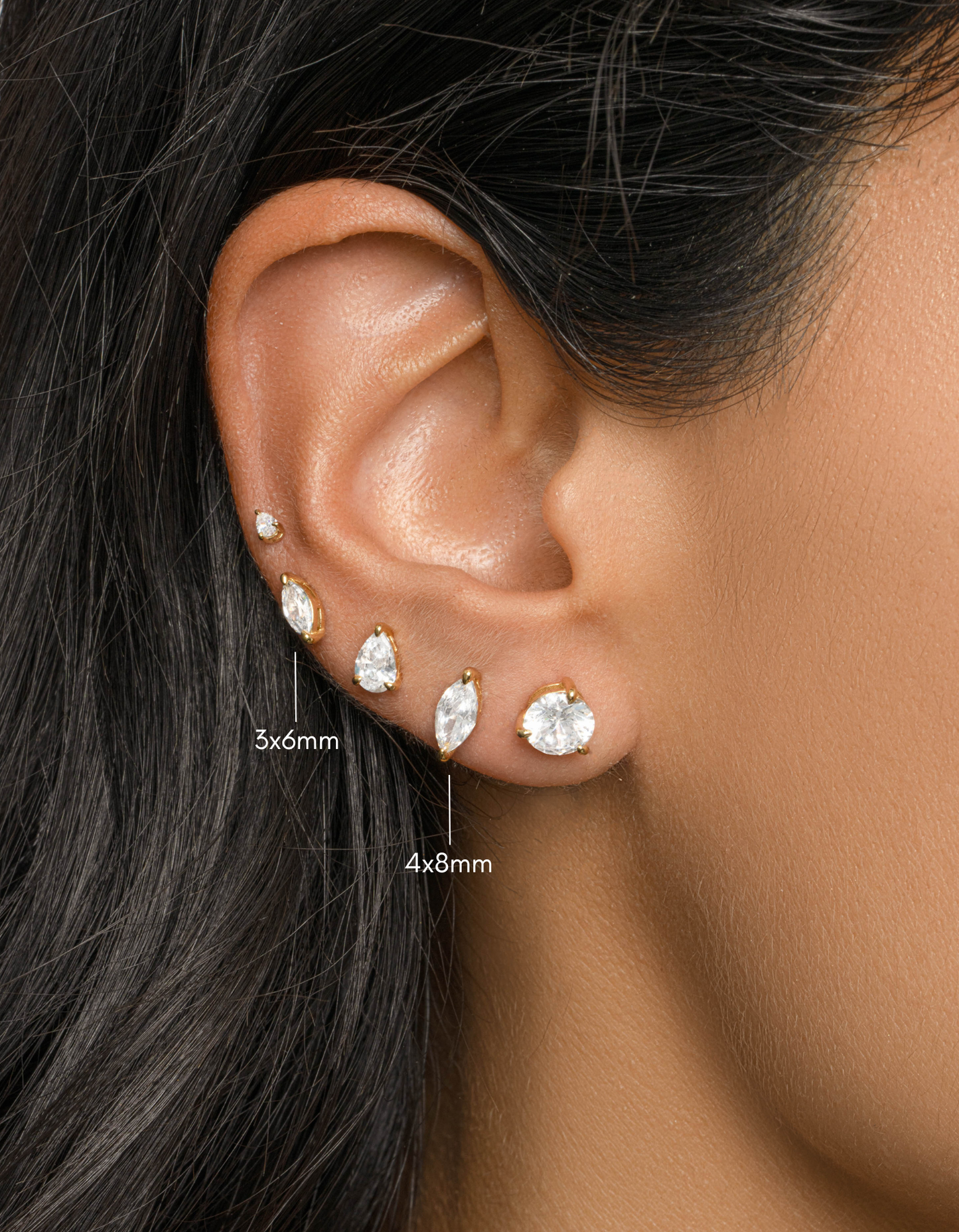 3x6mm Marquise Studs