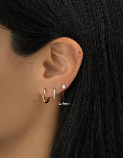3x4mm Pear Studs