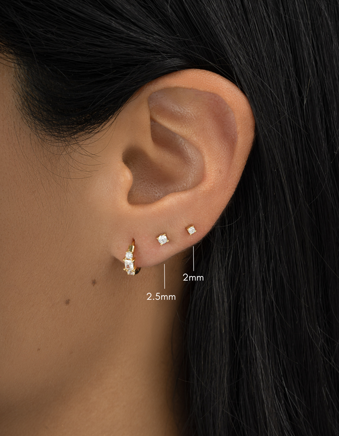 2mm Solitaire Studs (Multiple Sizes Available)
