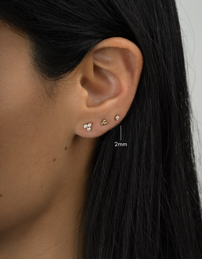 2mm Solitaire Studs (Multiple Sizes Available)