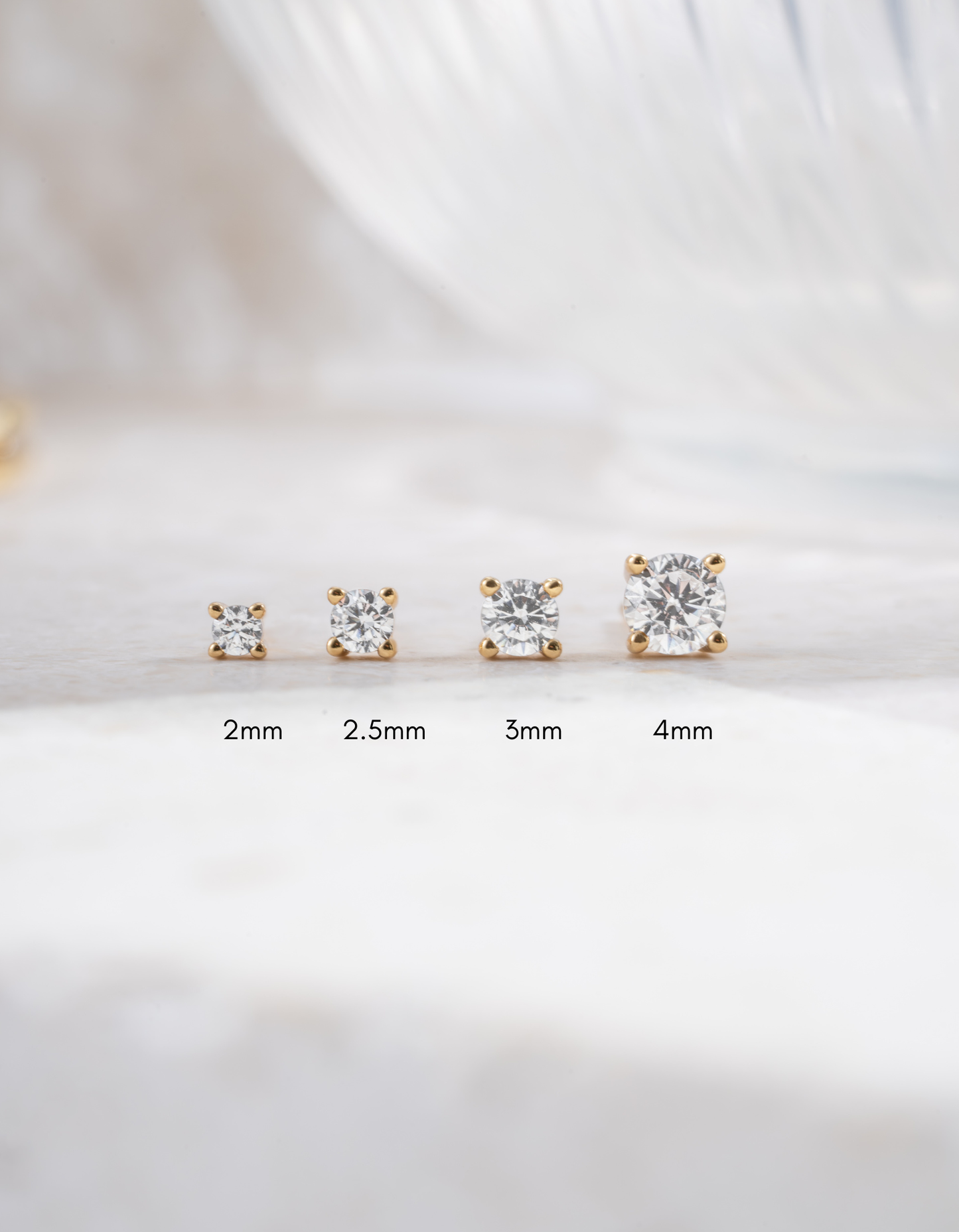 2mm Solitaire Studs (Multiple Sizes Available)