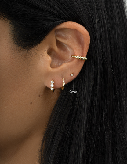 2mm Solitaire Studs (Multiple Sizes Available)