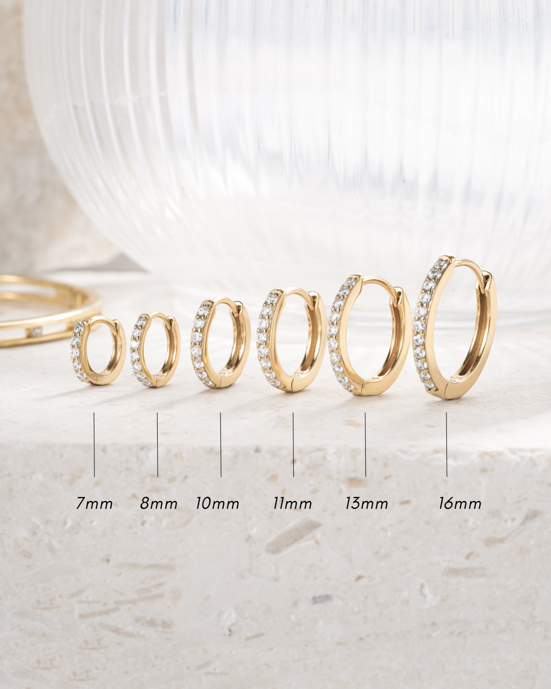 16mm Diamond Huggies (Multiple Sizes Available)
