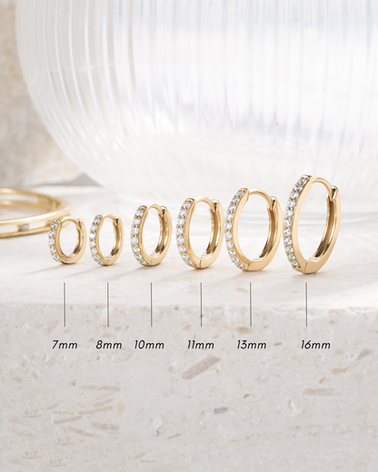 16mm Diamond Huggies (Multiple Sizes Available)